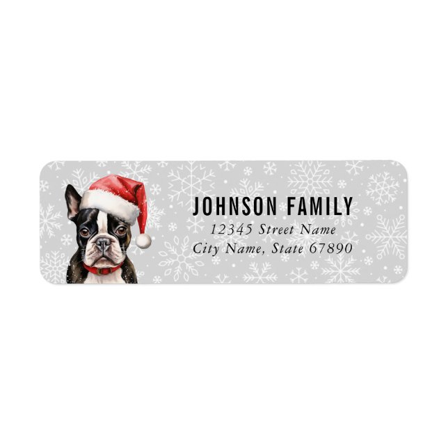 Boston Terrier Return Address Labels (Front)