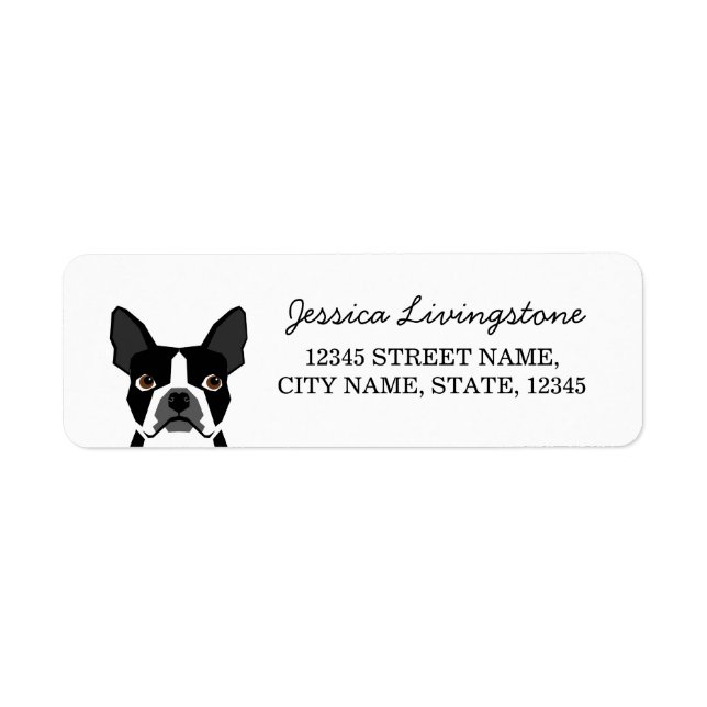 Boston Terrier Return Address Labels - cute boston (Front)