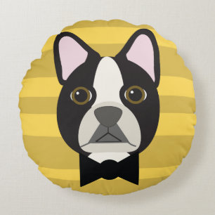Boston Terrier Round Pillow