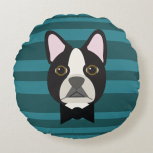 Boston Terrier Round Pillow