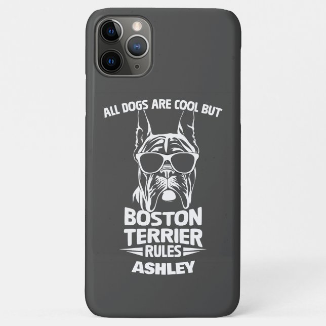 Boston Terrier Rules Funny All Dogs Are Cool But Case-Mate iPhone Case (Back)