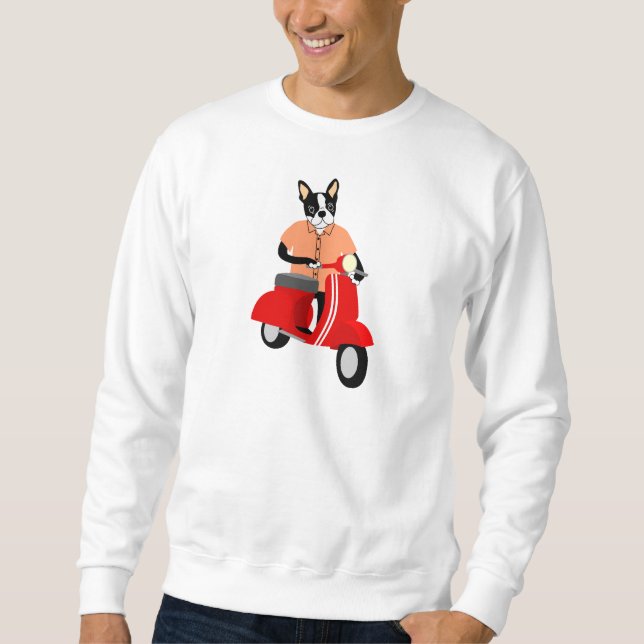 Boston Terrier Scooter Sweatshirt (Front)