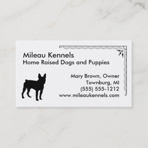 Boston Terrier Silhouette Business Card