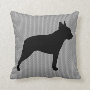 Boston Terrier Silhouette Throw Pillow