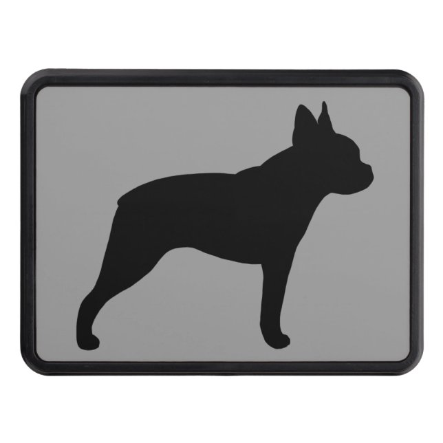 Boston Terrier Silhouette Trailer Hitch Cover (Front)