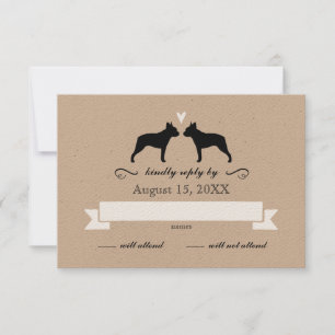 Boston Terrier Silhouettes Mariage RSVP
