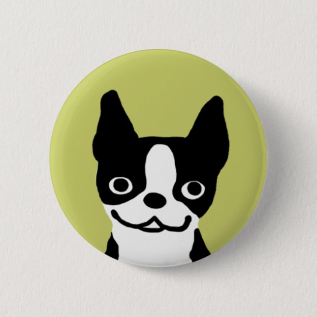 Boston Terrier Smile 2 Inch Round Button (Front)