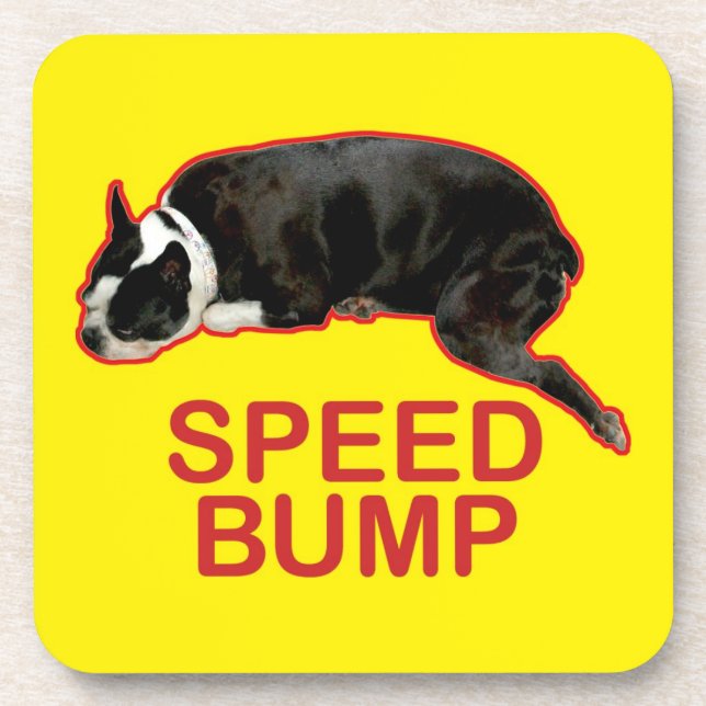 Boston Terrier Speed Bump Coaster (Front)