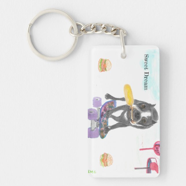 Boston Terrier Sweet Dream Keychain (Front)