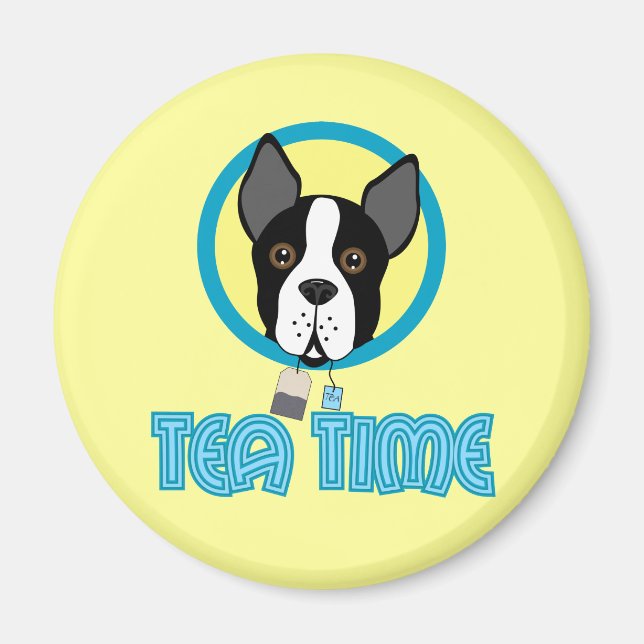Boston Terrier Tea Party Magnet (Front)