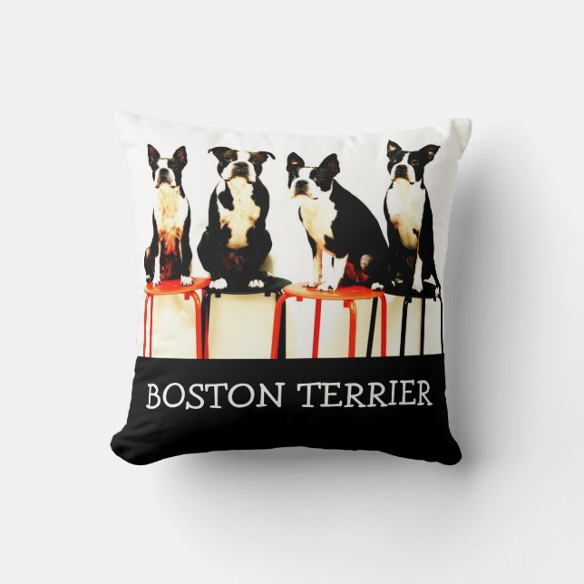 Boston terrier Ⅰ Throw Pillow (Front)