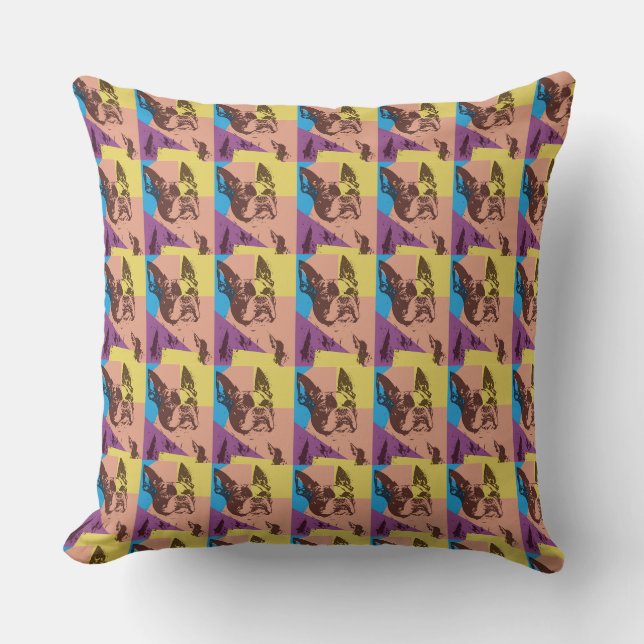 Boston Terrier Throw Pillow (Front)