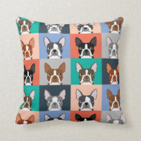 Boston Terrier Tiles - joli coussin de boston terr