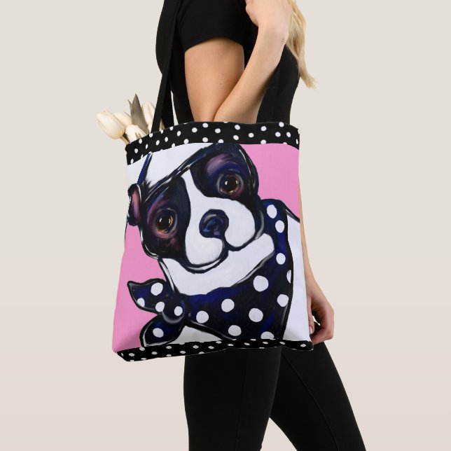 Boston Terrier Tote Bag (Close Up)