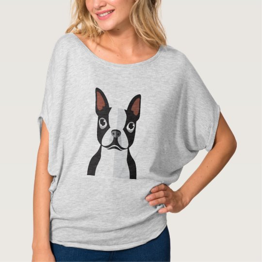 Boston Terrier Tshirt Women's Flowy Circle Top