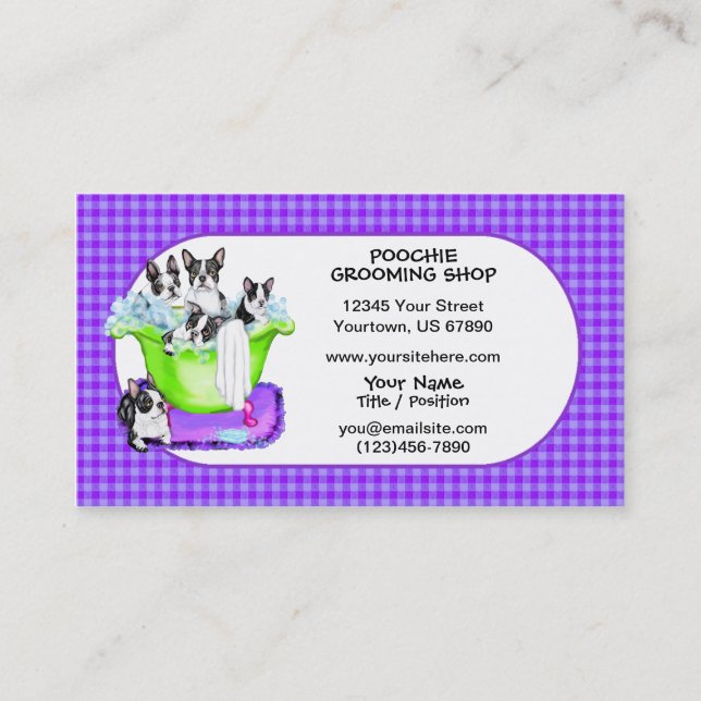 Boston Terrier Tub Full Business Cards (Front)