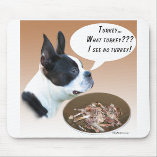 Boston Terrier Turkey Mouse Pad