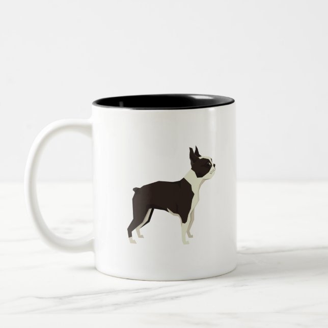 Boston Terrier Two-Tone Coffee Mug (Left)