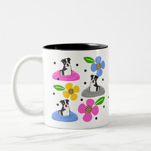 Boston Terrier Two-Tone Coffee Mug (Left)