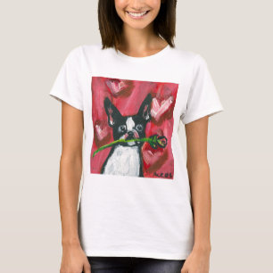 Boston Terrier Valentine Be Mine Heart T-Shirt