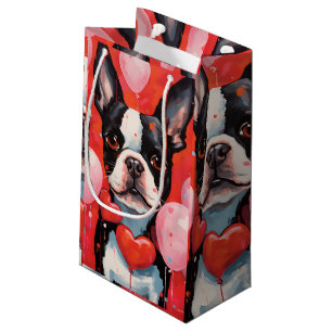 Boston Terrier Valentines day Small Gift Bag