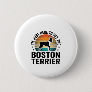 Boston Terrier Vintage Pet Lover Shirt Design_1 2 Inch Round Button