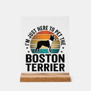 Boston Terrier Vintage Pet Lover Shirt Design_1 Acrylic Sign