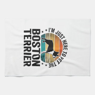 Boston Terrier Vintage Pet Lover Shirt Design_1 Kitchen Towel