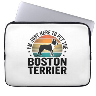 Boston Terrier Vintage Pet Lover Shirt Design_1 Laptop Sleeve