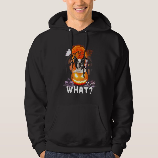 Boston Terrier What Boston Terrier With Knife Kill Hoodie (Front)