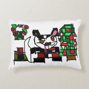 Boston terrier winter accent pillow