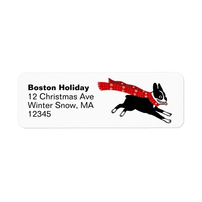 Boston Terrier Winter Holiday Cute Dog Christmas (Front)