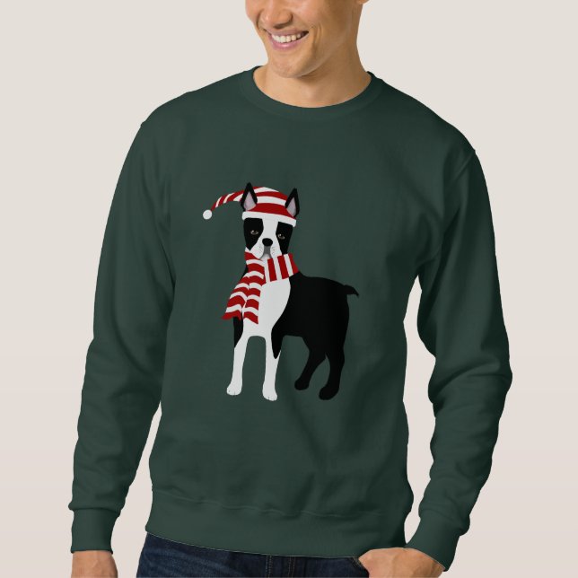 Boston Terrier Winter Long Sleeve Tshirt (Front)