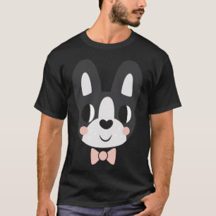 Boston Terrier With A Bow Tie Fitted T-Shirt
