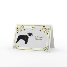 Boston Terrier with Dogwood Sympathy