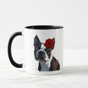 Boston Terrier with Rose on Head 2 Mug