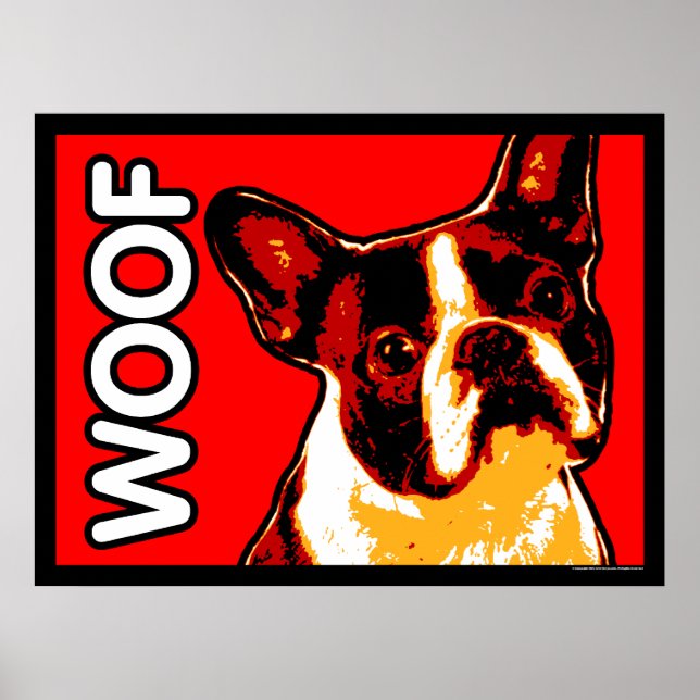 Boston Terrier WOOF Poster (Front)