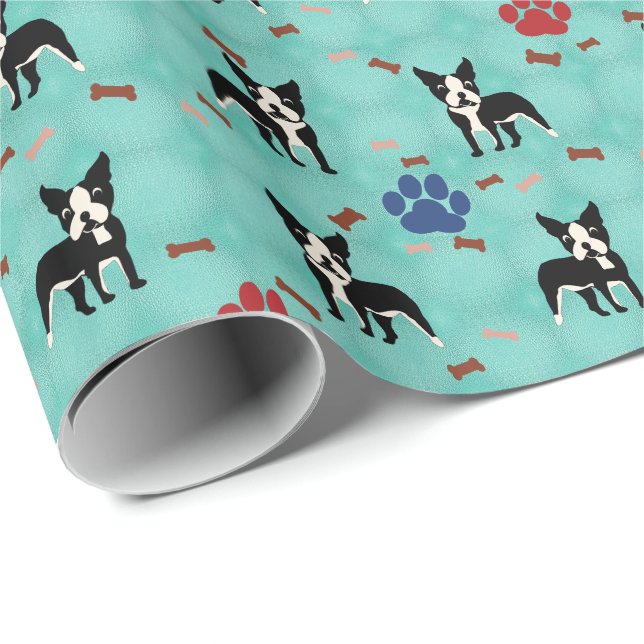 Boston Terrier Wrapping Paper (Roll Corner)