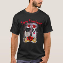 Boston Terrier Yappy Christmas Dog Mom And Dad
