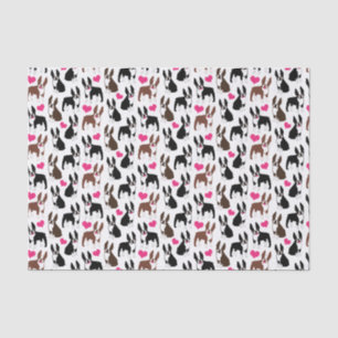 Boston Terriers and Hearts Tissue Paper