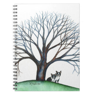 boston terriers and tree notebook