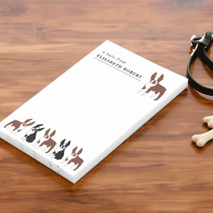 Boston Terriers Black and White and Red Brown Post-it Notes