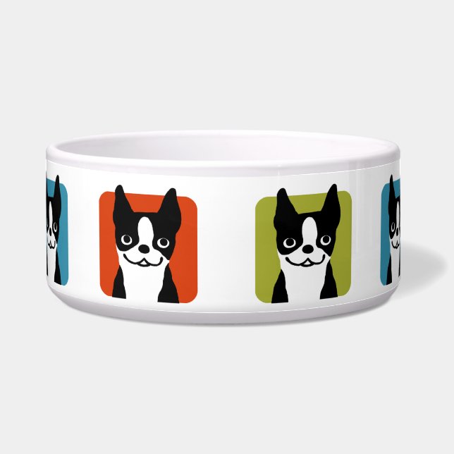 Boston Terriers Dog Bowl (Front)