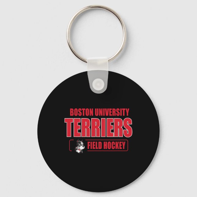 Boston Terriers Icon Script Field Hockey - Neutral Keychain (Front)