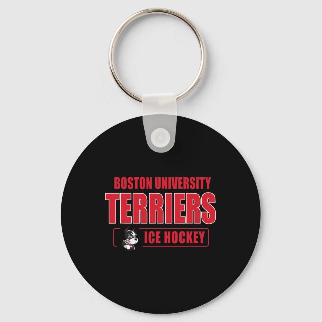 Boston Terriers Icon Script Ice Hockey - Neutral B Keychain (Front)