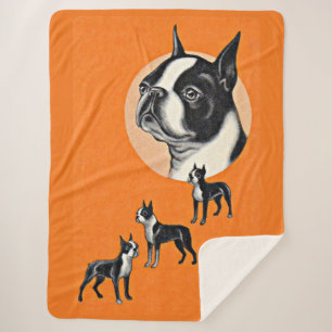 Boston terriers Sherpa Blanket