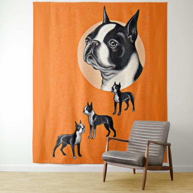 Boston terriers tapestry (In Situ)