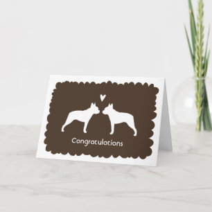 Boston Terriers Wedding Congratulations Card