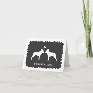 Boston Terriers Wedding Congratulations Card
