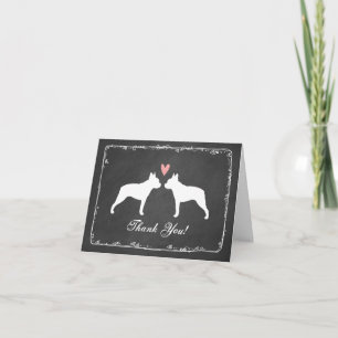 Boston Terriers Wedding Thank You Card